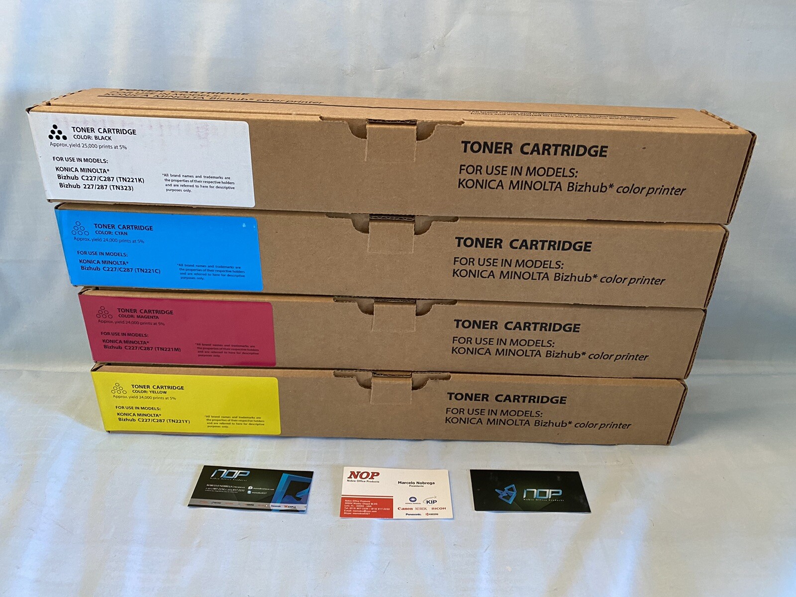 4 Toner for Konica Minolta BIZHUB C227, C287 TN221Y TN221C TN221M TN221K TN-221