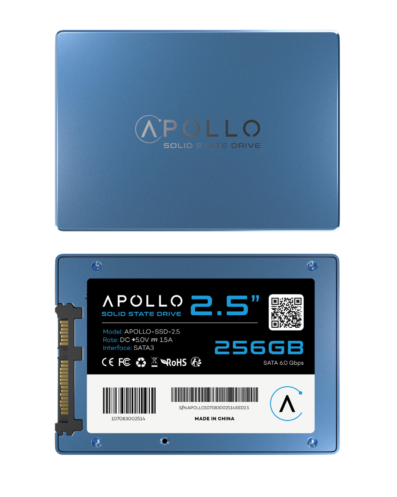 Apollo High Performance 2.5" SSD 3D TLC Nand 256GB (Solid State Drive)