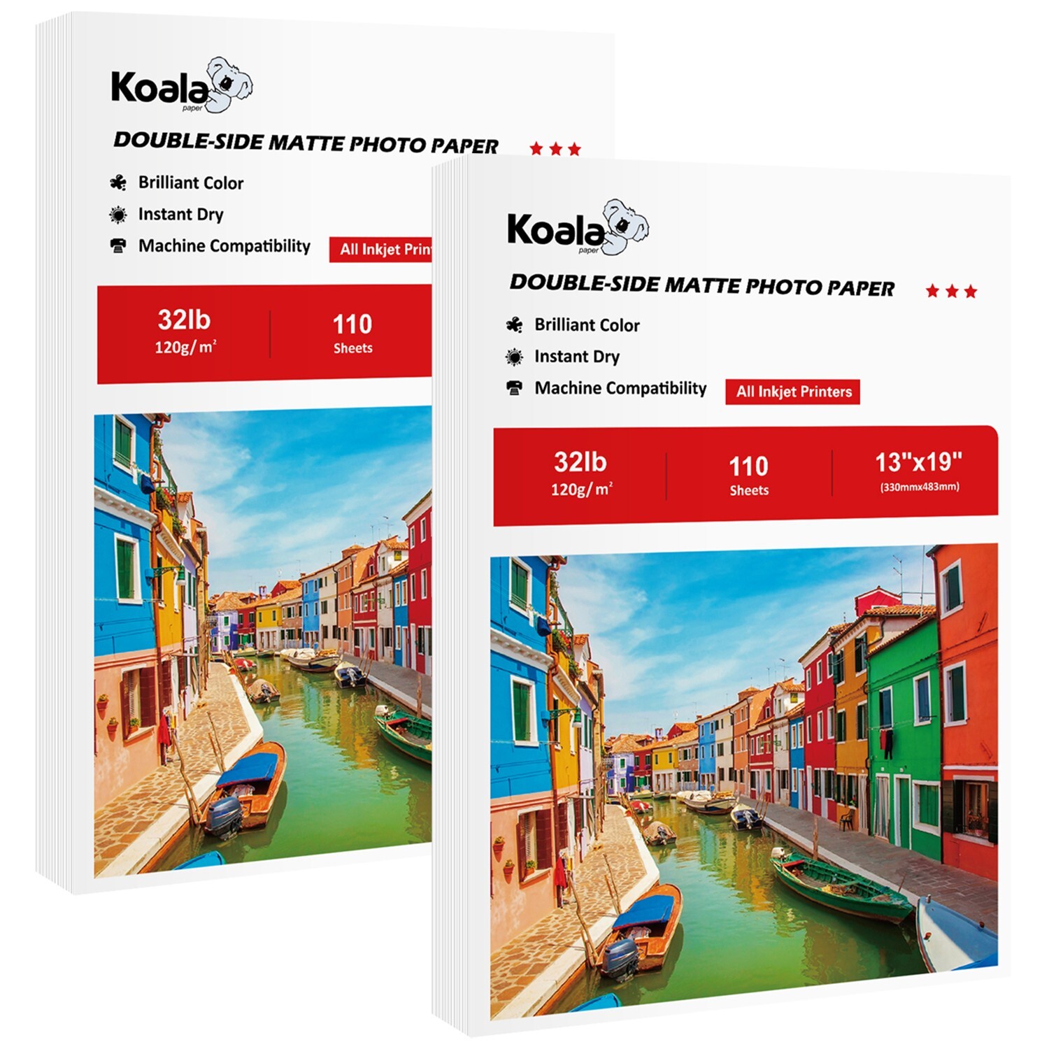 220 Sheets Koala Double Sided Matte Photo Printer Paper 13x19 32 lb Thin Inkjet