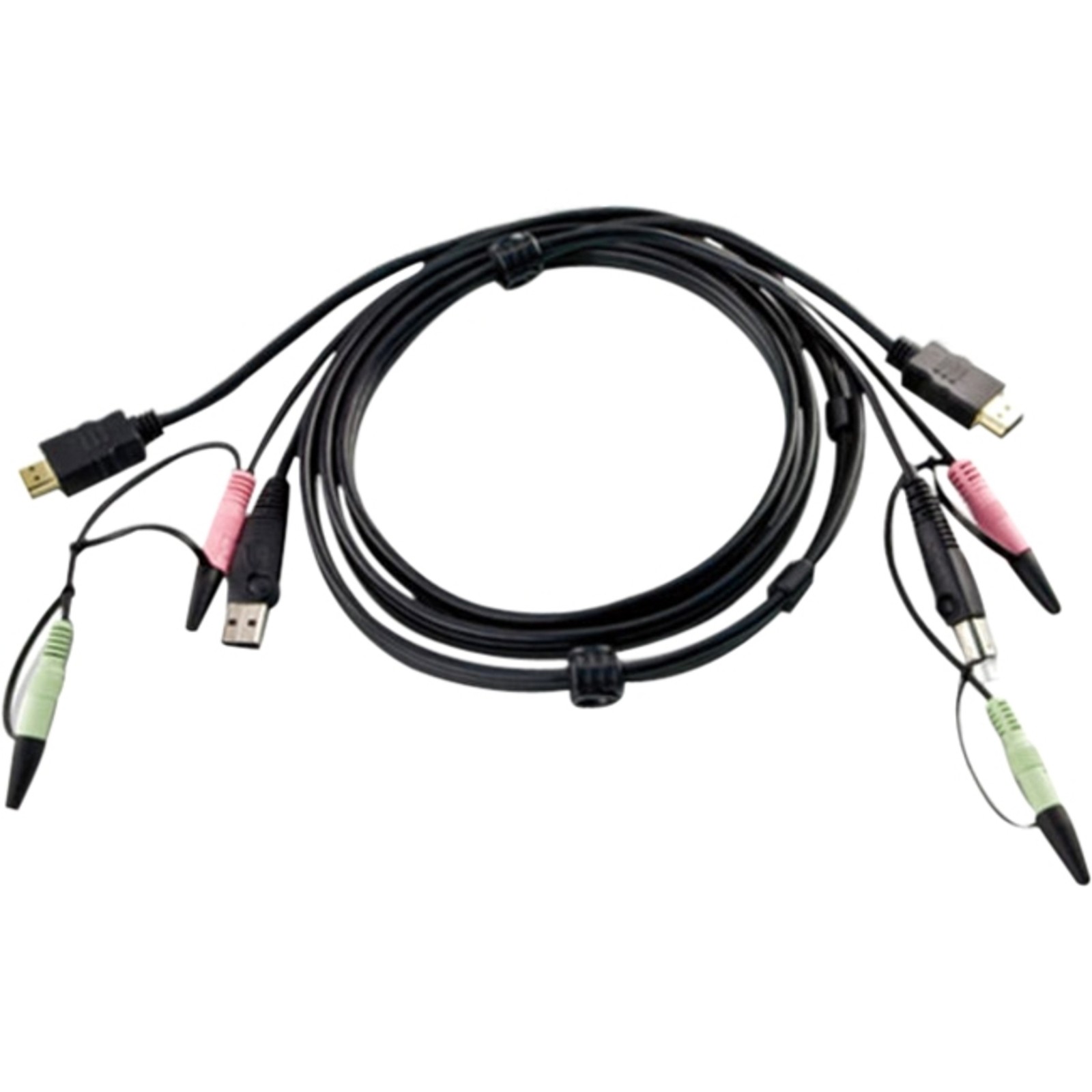 Aten - 2L7D02UH - ATEN USB HDMI KVM Cable - 5.91 ft HDMI/Mini-phone/USB KVM