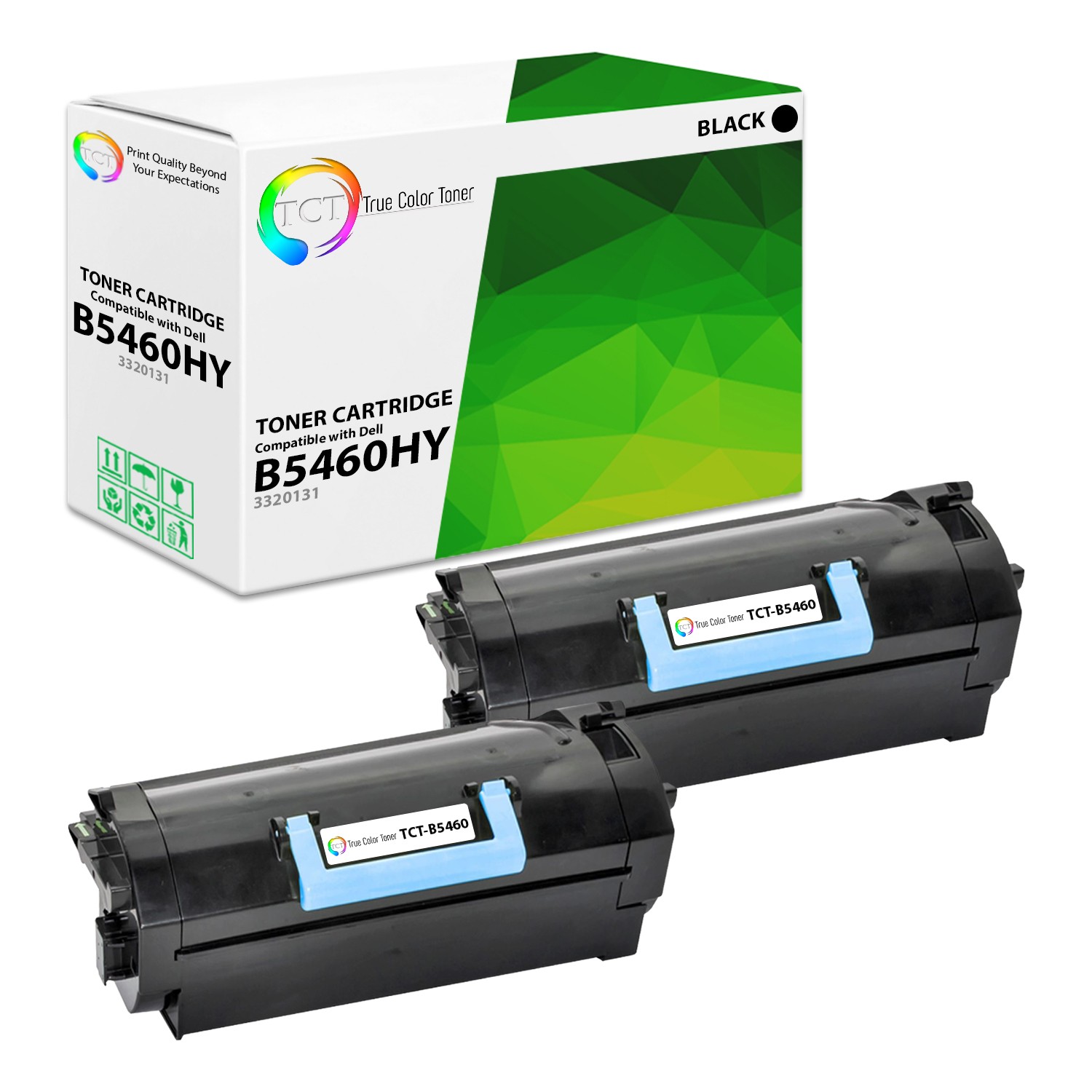 2Pk TCT 332-0131 For Dell B5460 HY Premium Black Compatible Toner Cartridge
