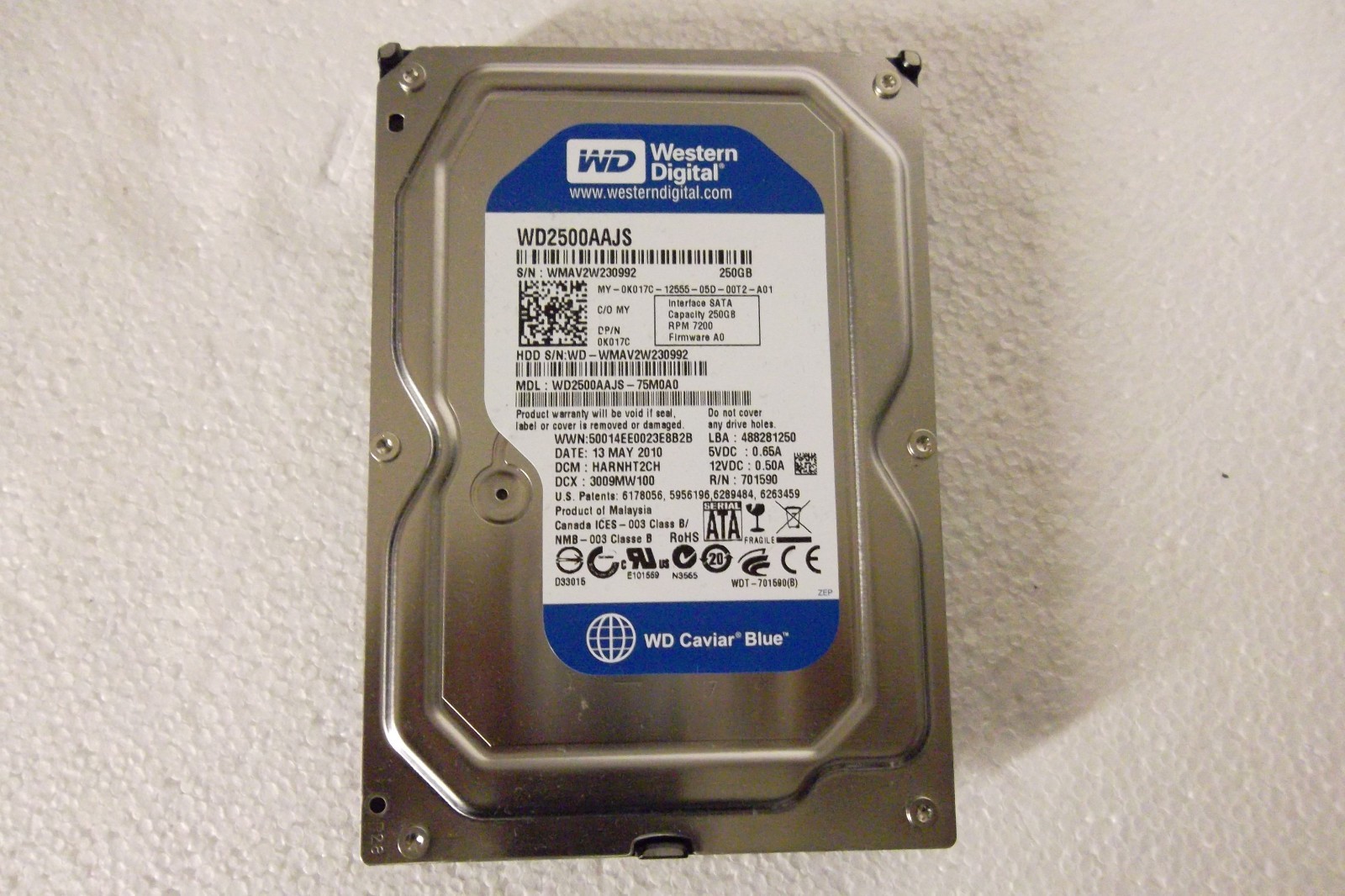 Dell WD SATA 250GB Hard Drive 3.5" DCM: HARNHT2CH DCX 3009MW100 WD2500AAJS K017C