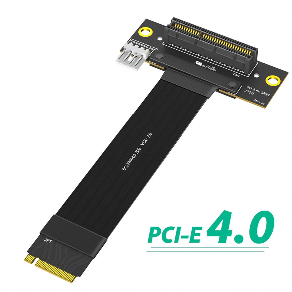 M.2 Key M 4.0 to PCI-e 4.0 4X 90° Adapter Card Nvme 4.0 to PCI-e Extension Cable