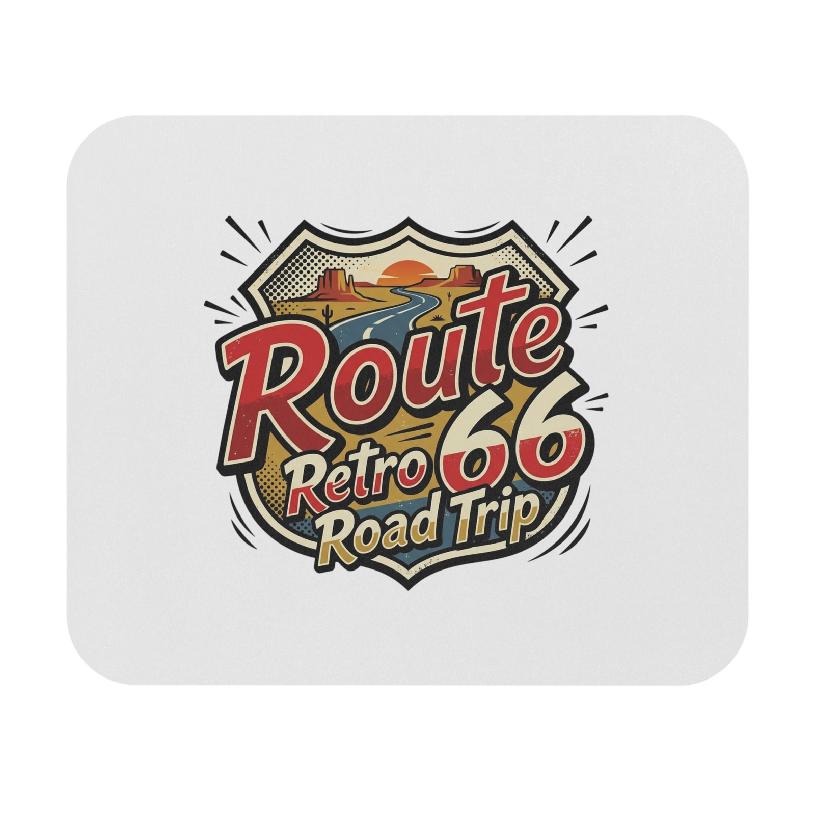 Route 66 Retro Road Trip Mouse Pad | Vintage Highway Design