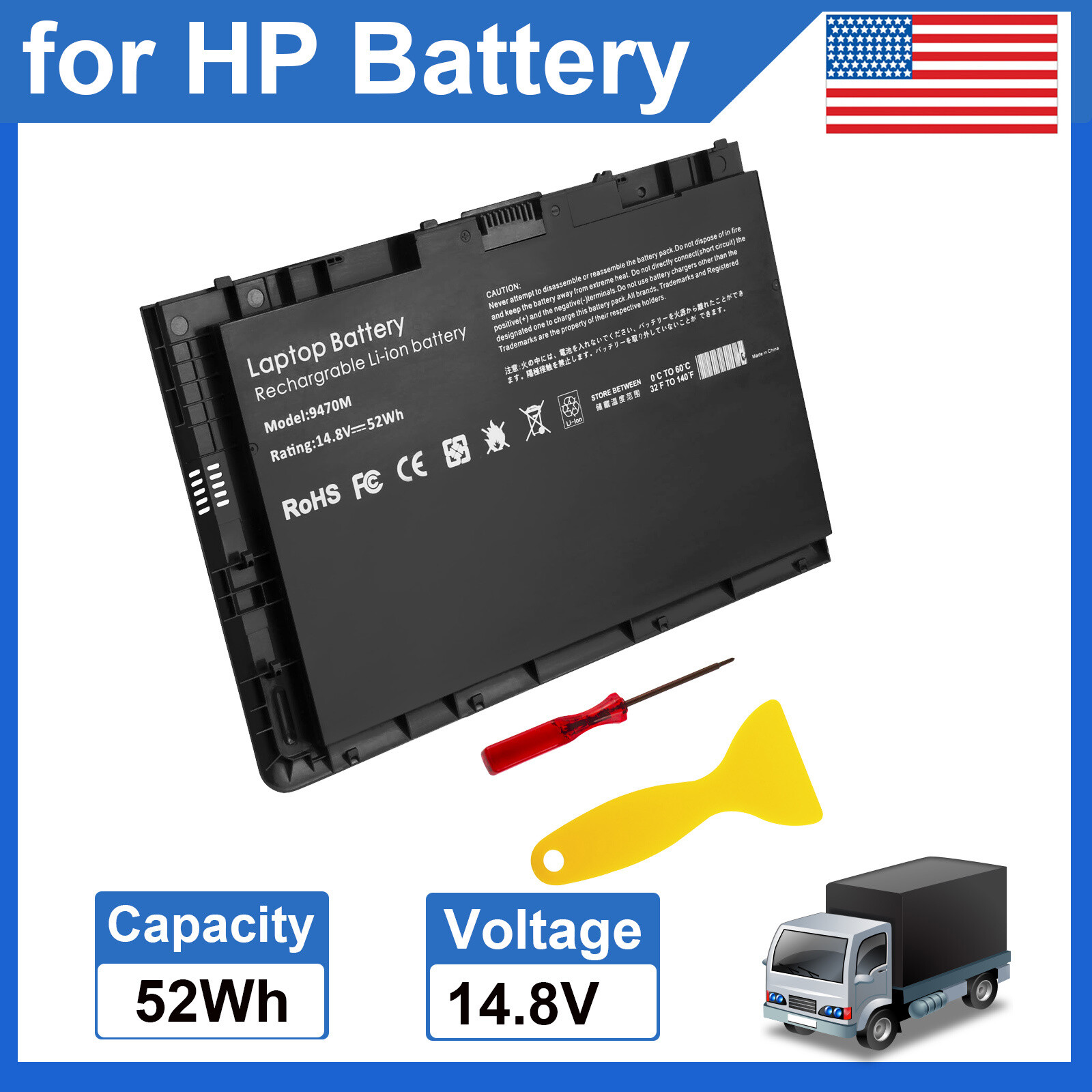 Battery For HP EliteBook Folio 9470M 9480M 682962-001 687517-171 BA06 BT04XL NEW