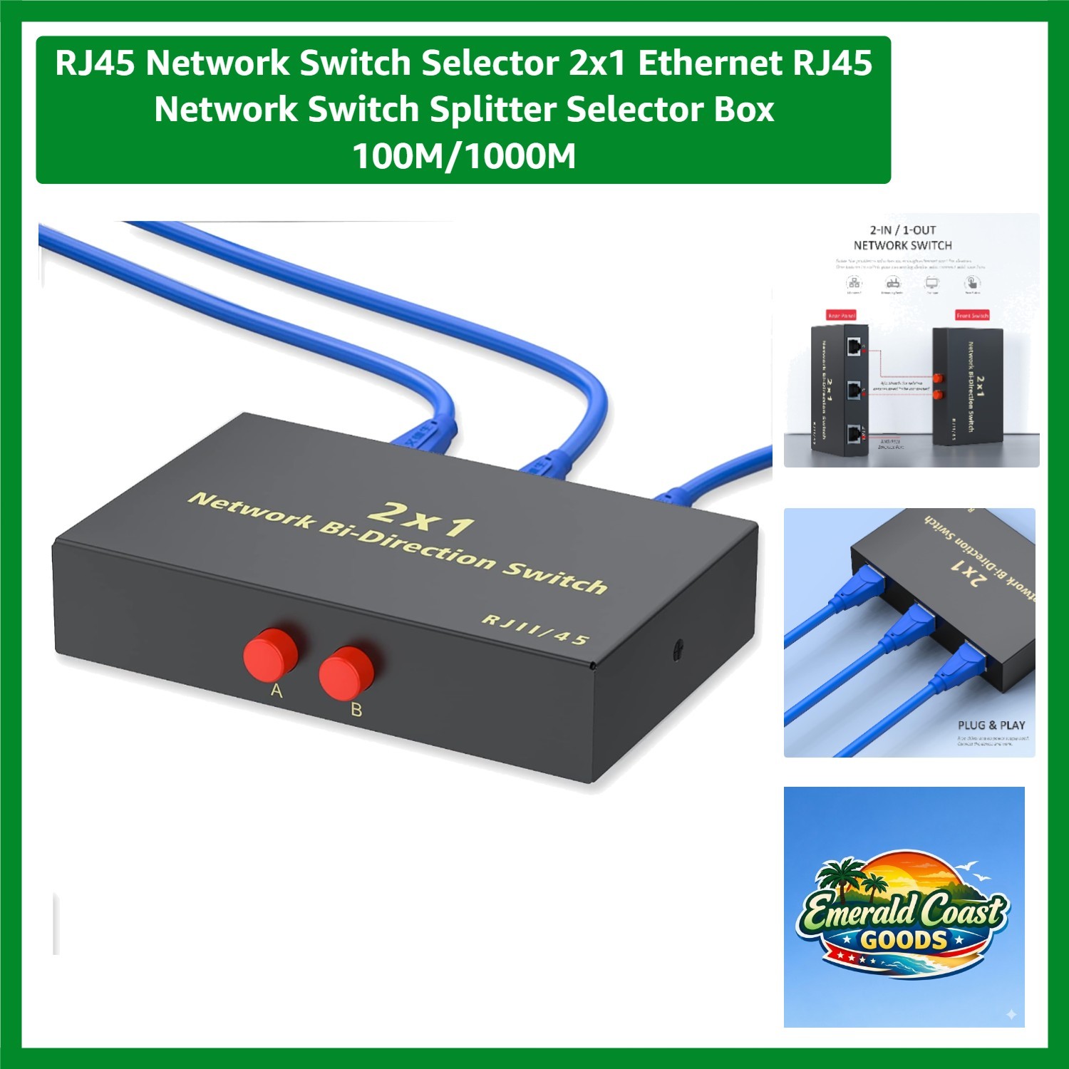 RJ45 / RJ11 Network Switch Box - A/B Selector for Seamless Connectivity