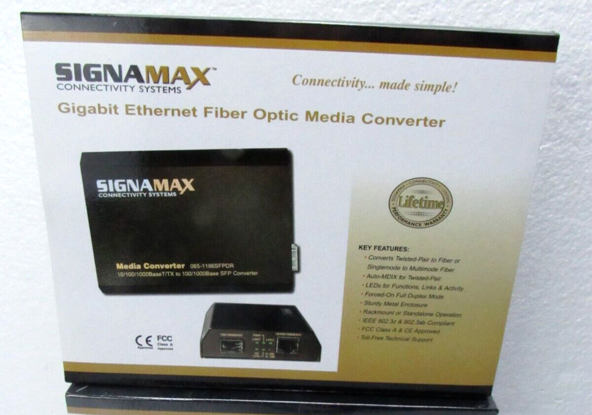 Signamax 065-1196SFPDR 10/100/1000 to 100/1000 SFP Media Converter [CTG]