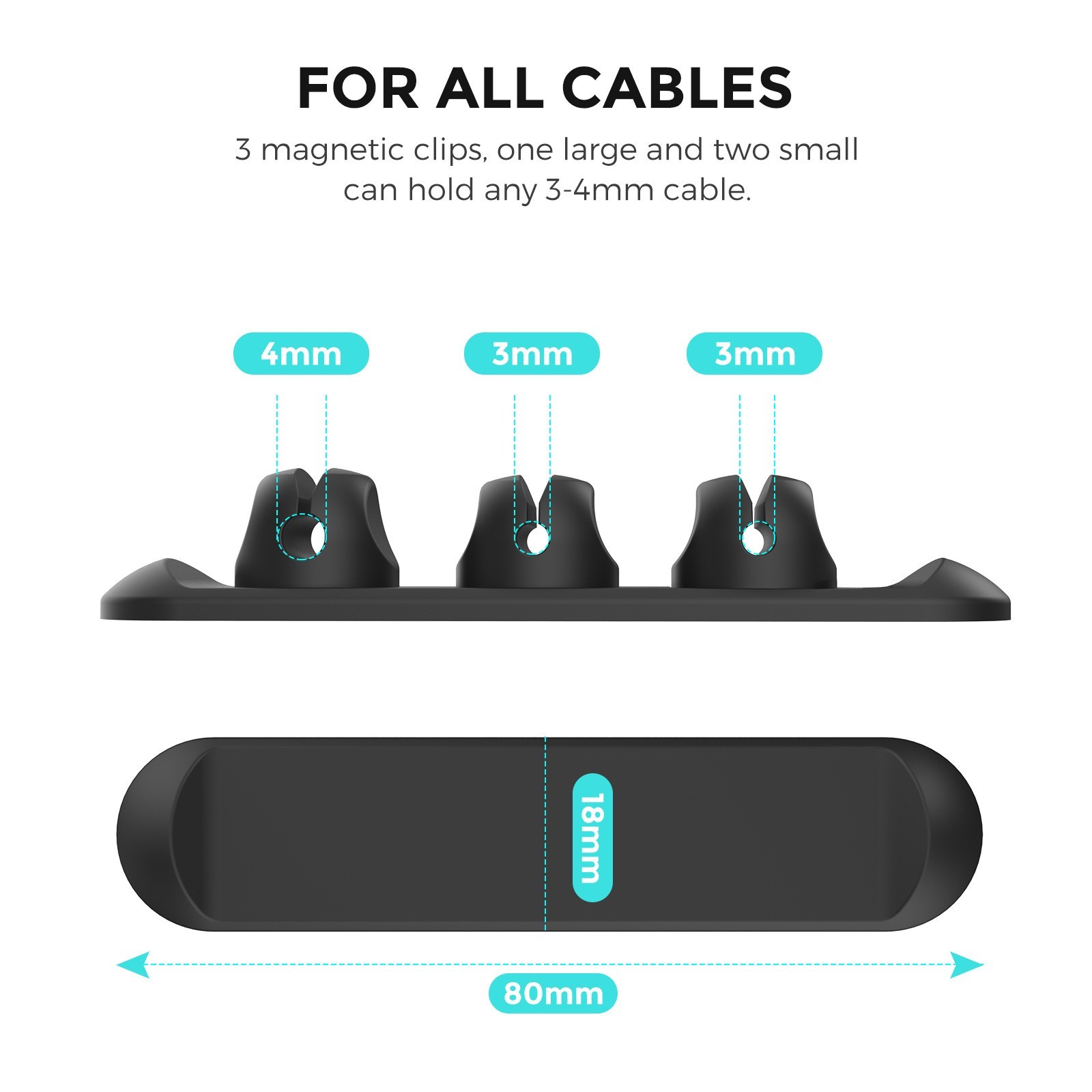 Magnetic Cable Organizer Clips Silicone Desktop Cord Holder Winder