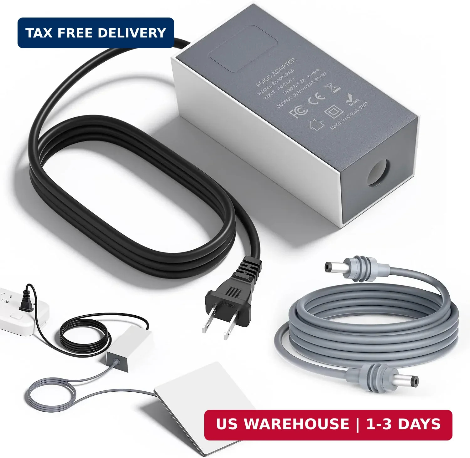 Starlink Mini AC 110V Power Supply Adapter 30V 2A 60W 11.5FT/3.5M Cable