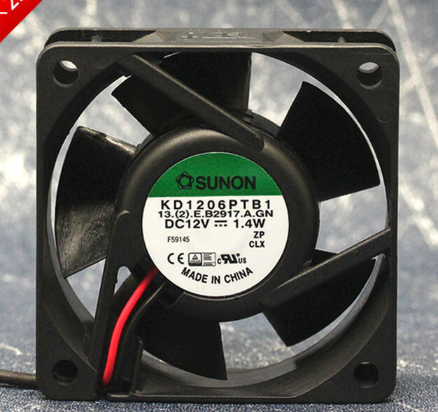 SUNON KD1206PTB1 12V 1.4W 6025 6cm 2-pin double ball inverter cooling fan