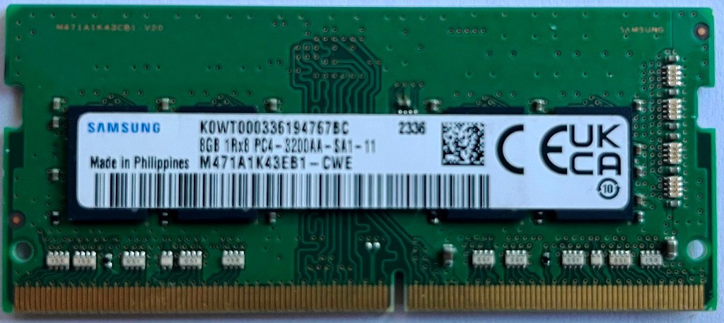 NEW Samsung 8GB (1Rx8) M471A1K43EB1 DDR4 3200 PC4-3200AA SoDIMM HP PN L46598-005