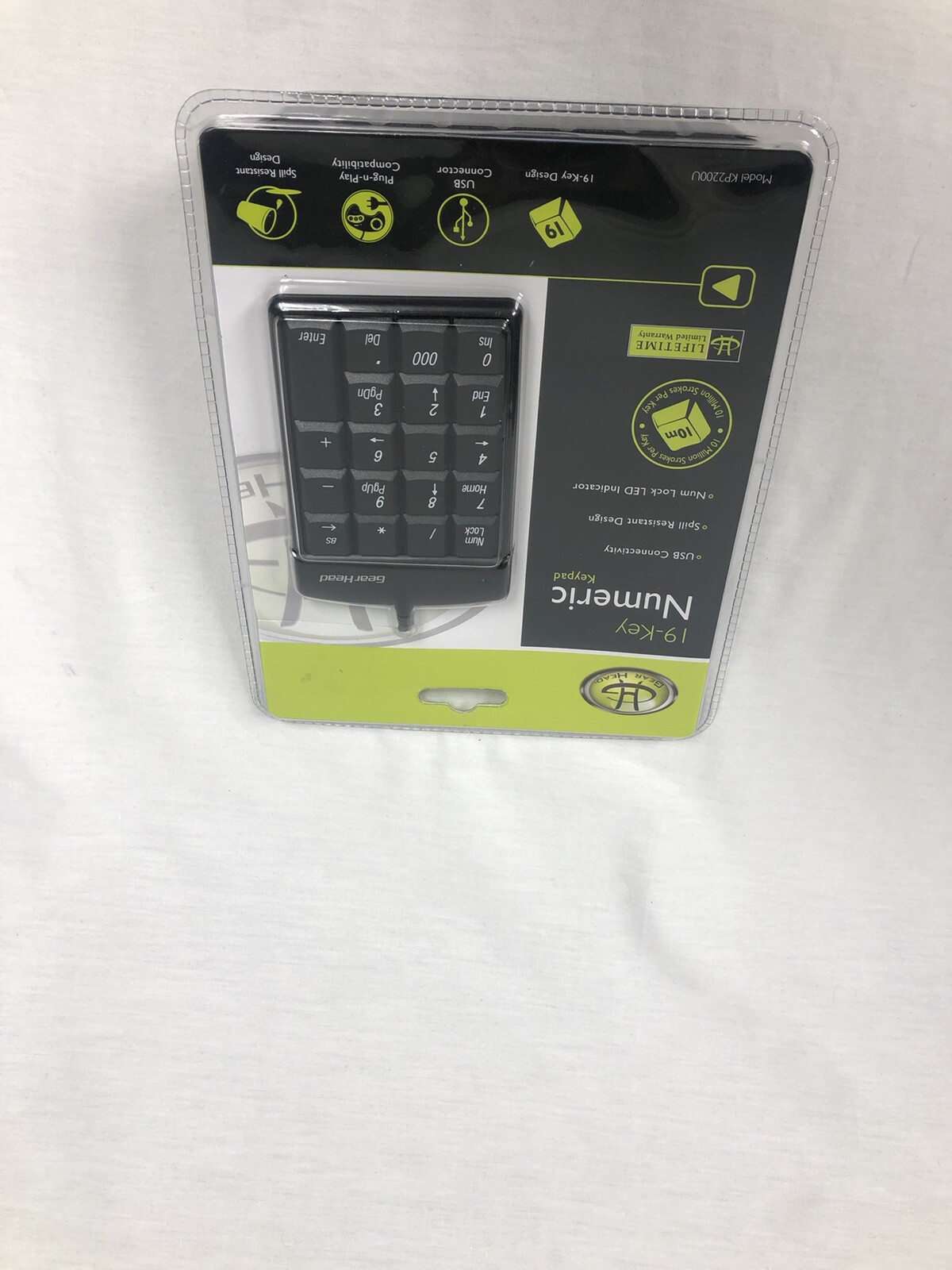 Gear Head 19 Key Numeric