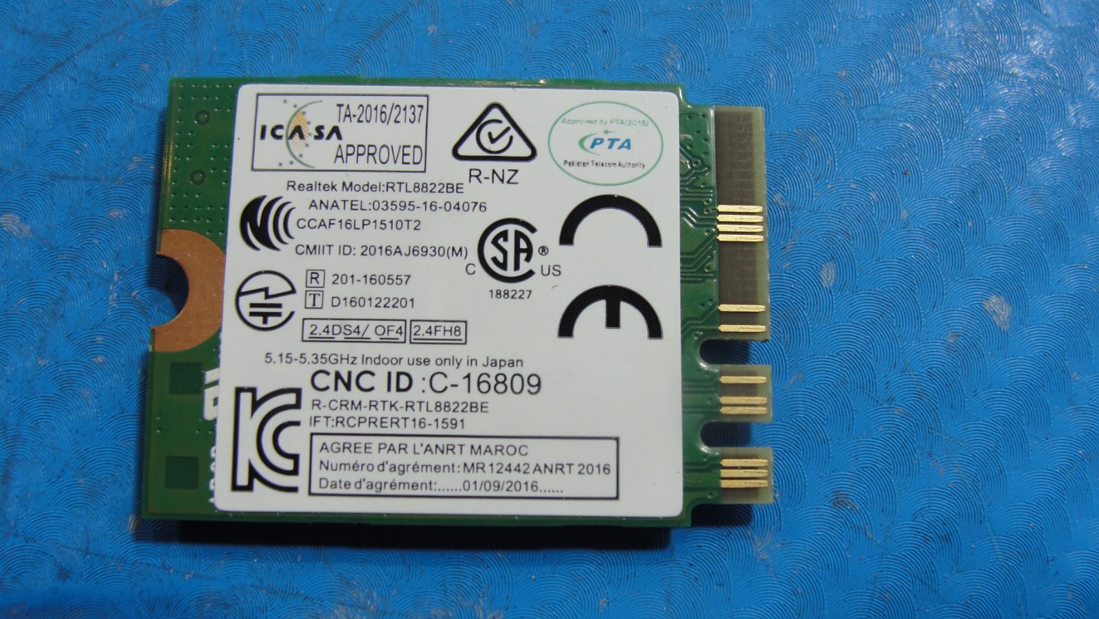 Lenovo Yoga 13.3" 730-13IKB Genuine Laptop Wireless WiFi Card RTL8822BE 01AX712
