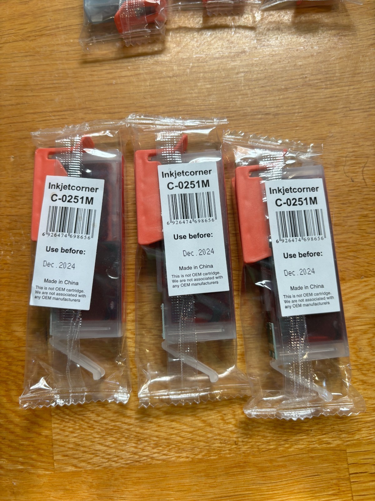 3x Compatible Canon CLI-251M Magenta Ink Cartridges New Sealed Exp 12/2024