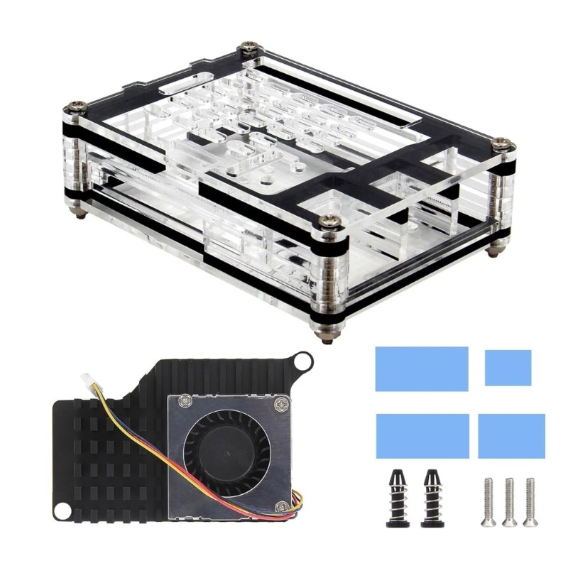 Sleek Cover Case Active Cooling Fan For RPI 5 Single Board Computer Cooling Case