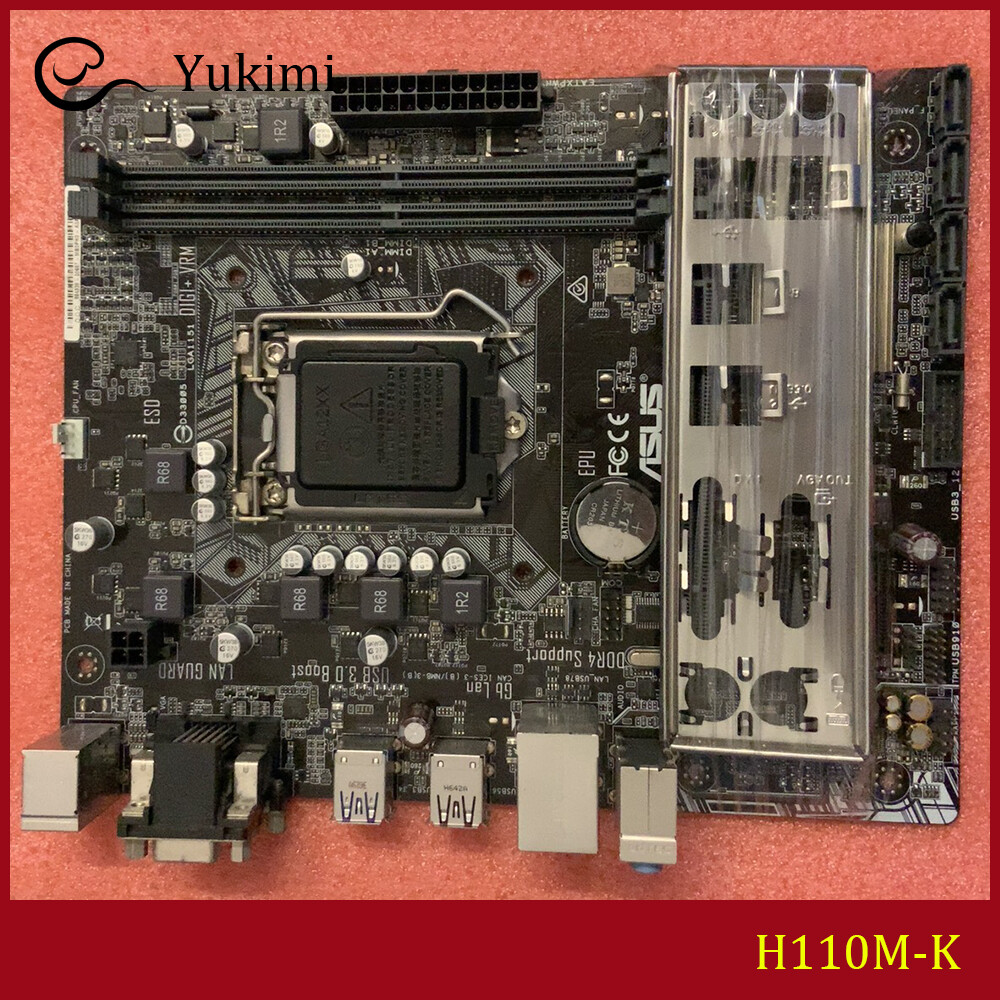 FOR ASUS H110M-K LGA 1151 VGA DVI 32GB DDR4 Micro ATX Motherboard Test OK