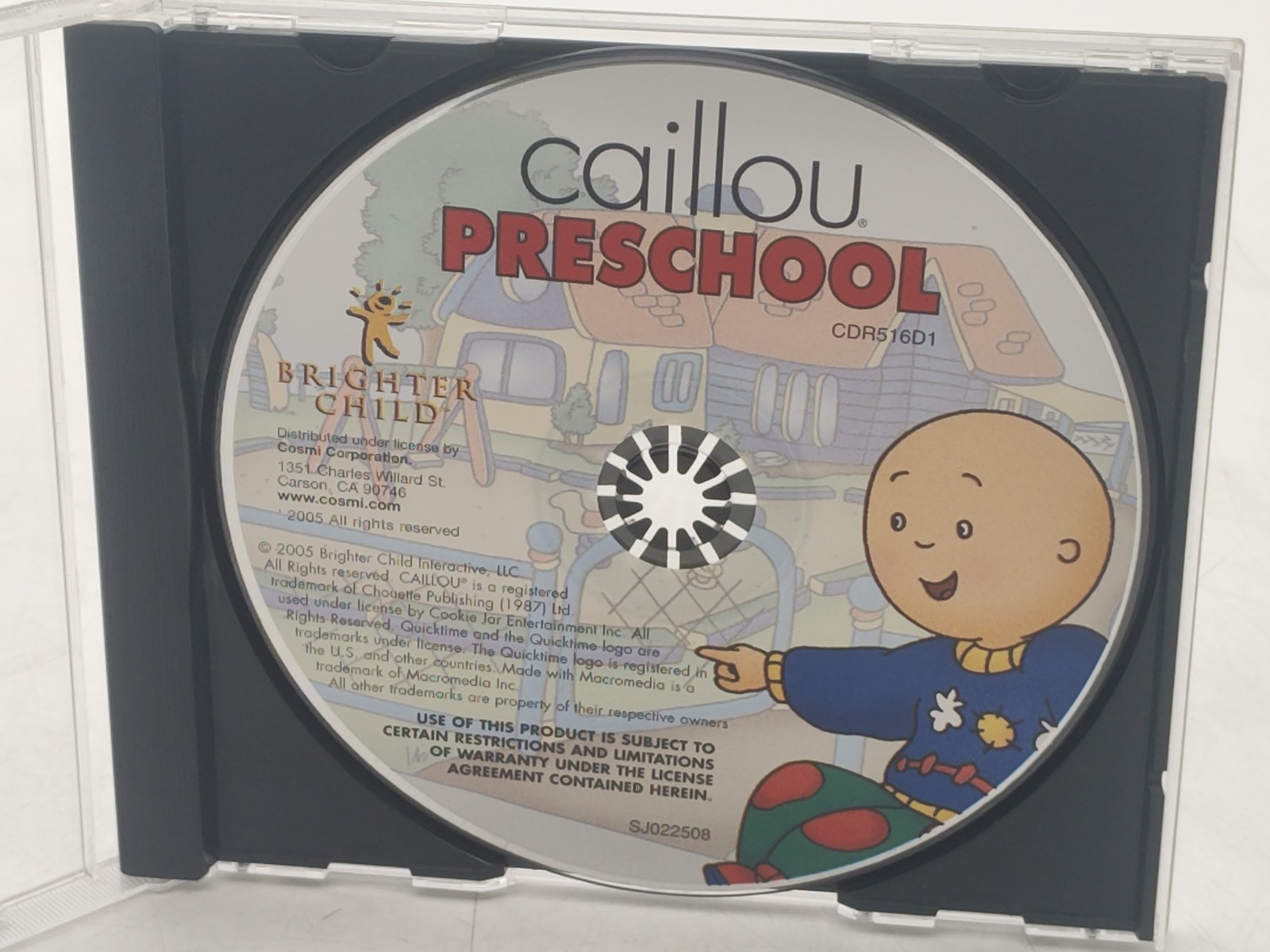 Caillou-Preschool-Activities-PC-CD-ROM 2005-Brighter Child***DISC & CASE ONLY***