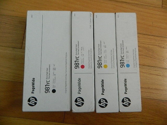2025 GENUINE SET 4 HP 981YC XTRA YLD INK PageWide E55650 E58650 LOR17YC-LOR20YC