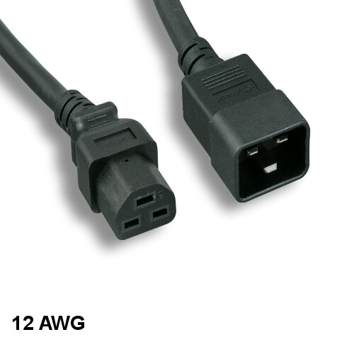 [Lot10] 10Ft Black Heavy Duty Power Cord IEC-60320 C20/C21 12AWG 20A/250V PDU UP
