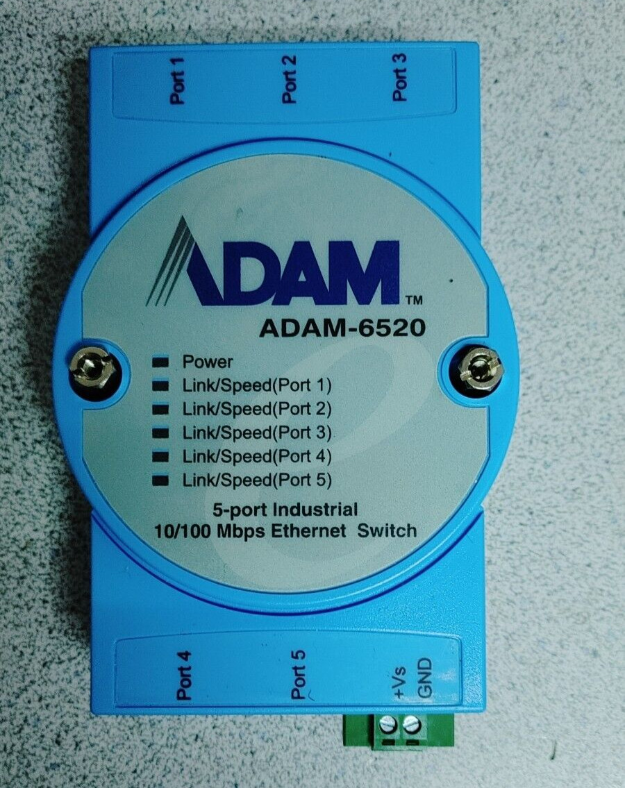 ADVANTECH ADAM-6520 5 PORT INDUSTRIAL 10/100 MBPS ETHERNET SWITCH QUANTITY