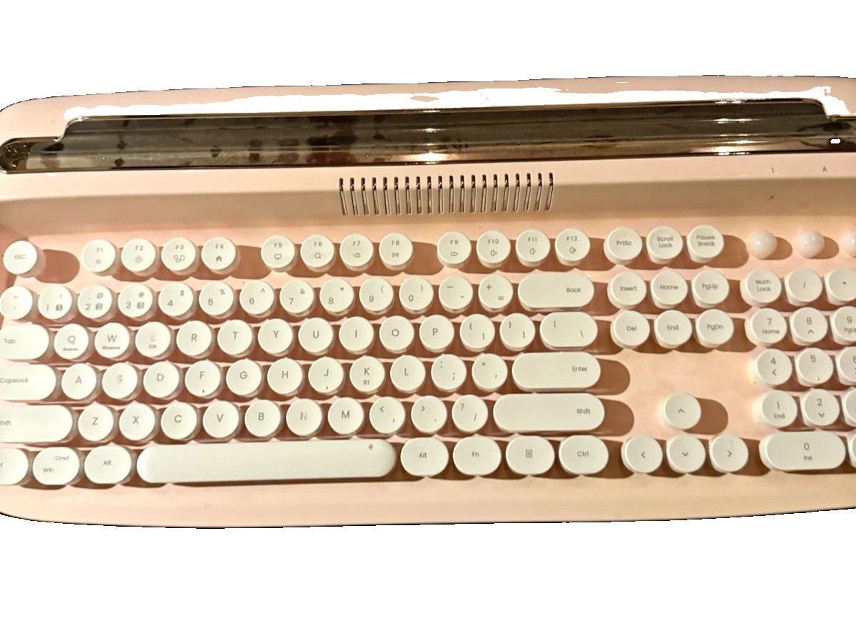 Actto Yunzii B503 Pink Retro Bluetooth Wireless Keyboard Typewriter Style