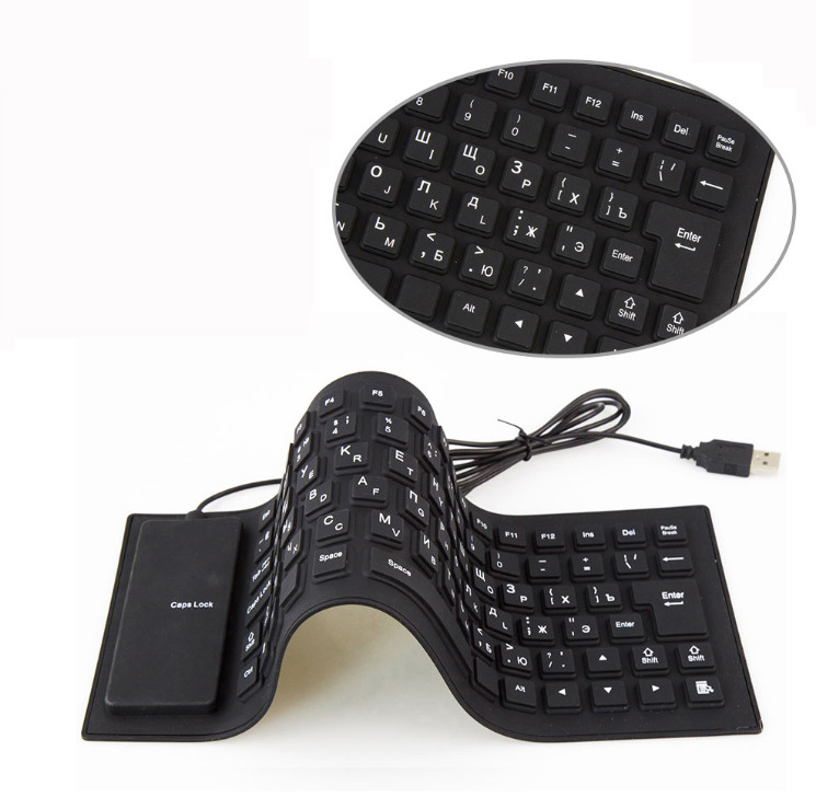 Foldable Portable Roll-Up USB 2.0 Keyboard Reliable Flexible Silicone Keyboard