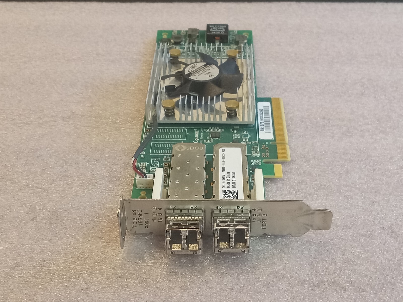 Dell Qlogic 16GB Dual SFP Fibre HBA  / QLE2662L / 01KK8W with Transceivers High