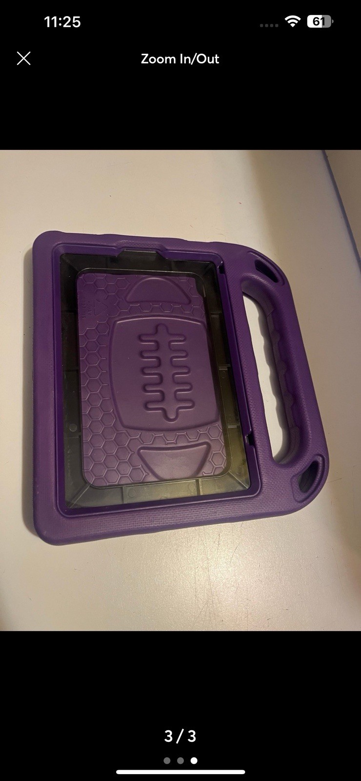 Rugged Tablet Case Purple Black Silicone Handle Stand Impact Resistant