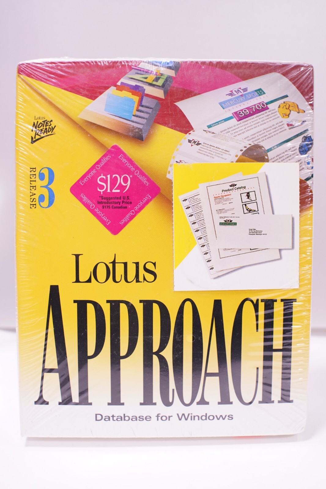 BRAND NEW SEALED - Lotus Approach 3.0 for Windows 3.1 PC IBM Big Box 123 Suite