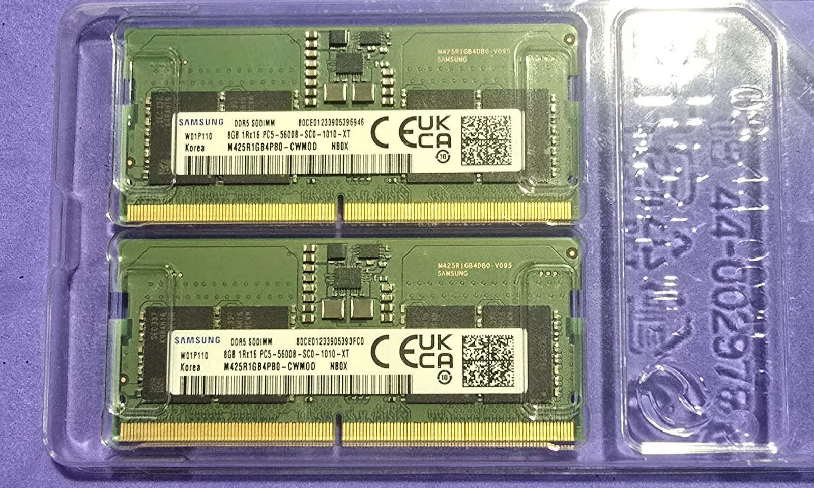(2)Samsung 8GB DDR5-5600 M425R1GB4PB0-CW MOD