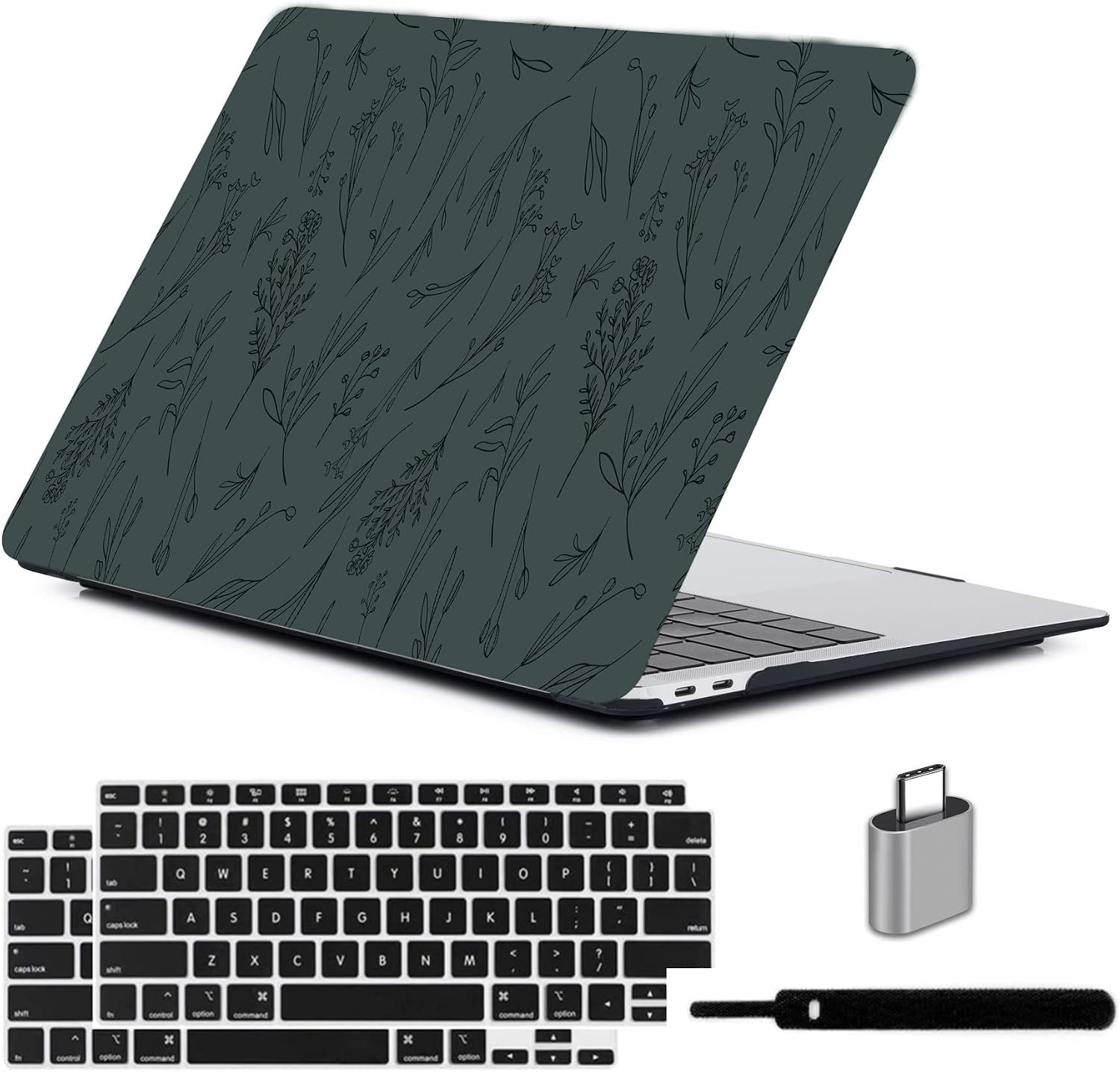 Protective Hard Shell Case and Keyboard Cover for MacBook Air 13 inch 2018-2020