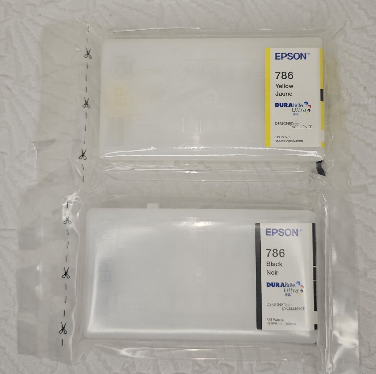 Genuine Epson 786 Color Ink Black,Yellow T786520 Combo Pack