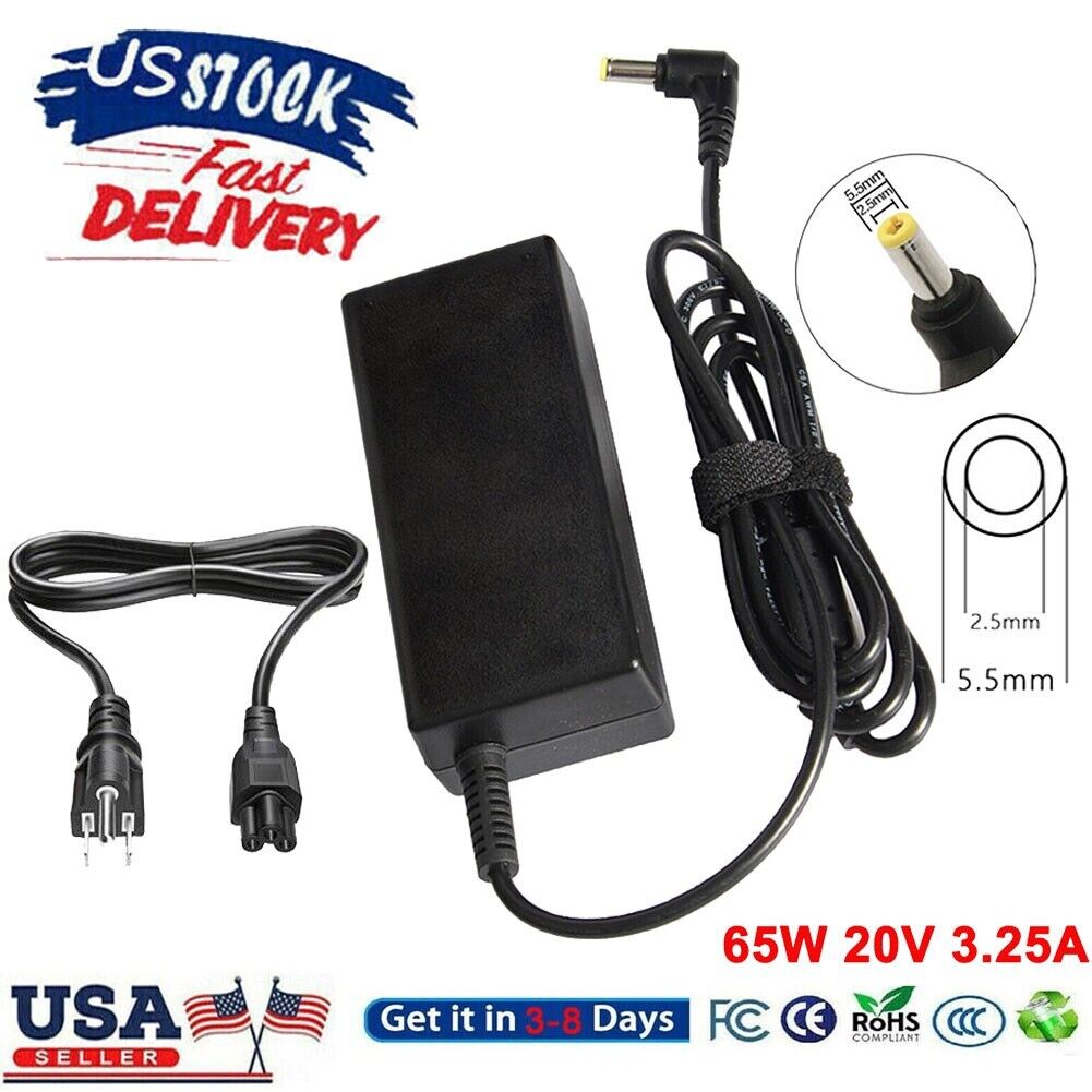 20V 3.25A 65W AC Adapter Charger For Lenovo Laptop Power Supply Cord 5.5*2.5mm