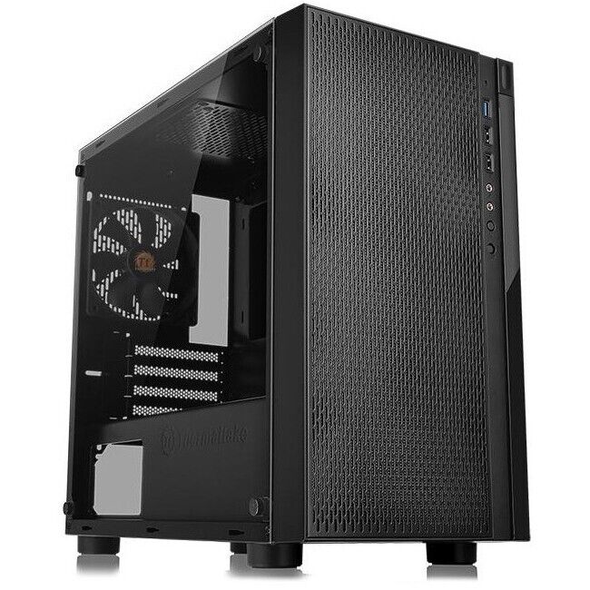 Thermaltake Versa H18 Tempered Glass Black SPCC Micro ATX Gaming Computer Case
