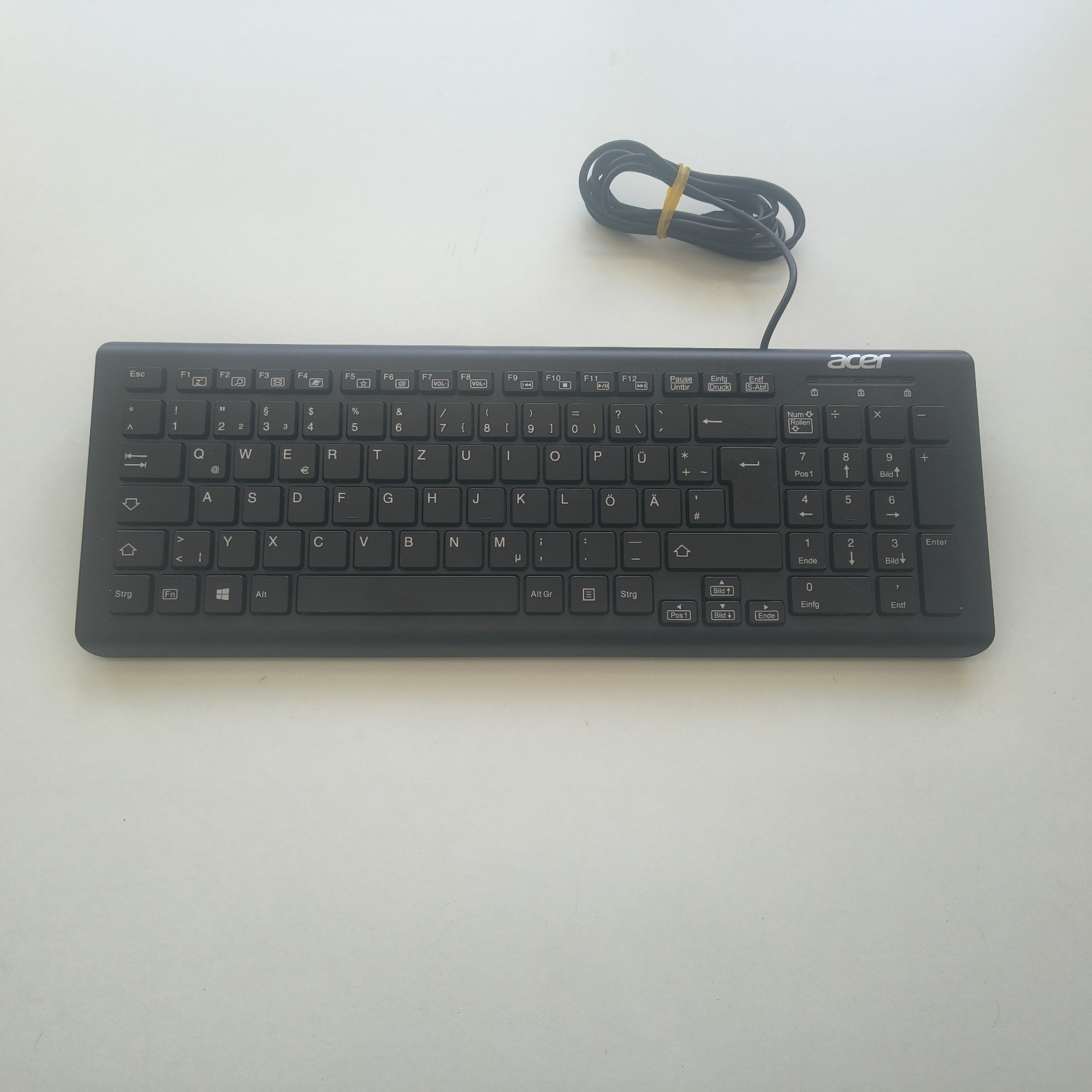 Acer SK-9626 USB Wired Keyboard Nordic Layout Tested Working Black