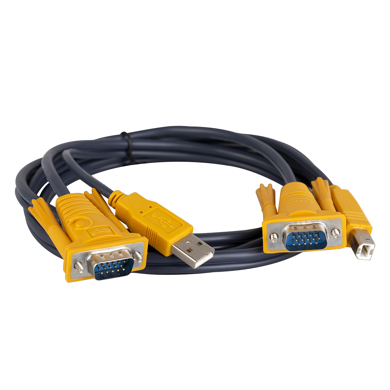 USB VGA 2-in-1 KVM Cable 10ft Wire LCD Monitor Video Mouse Keyboard Printer Cord