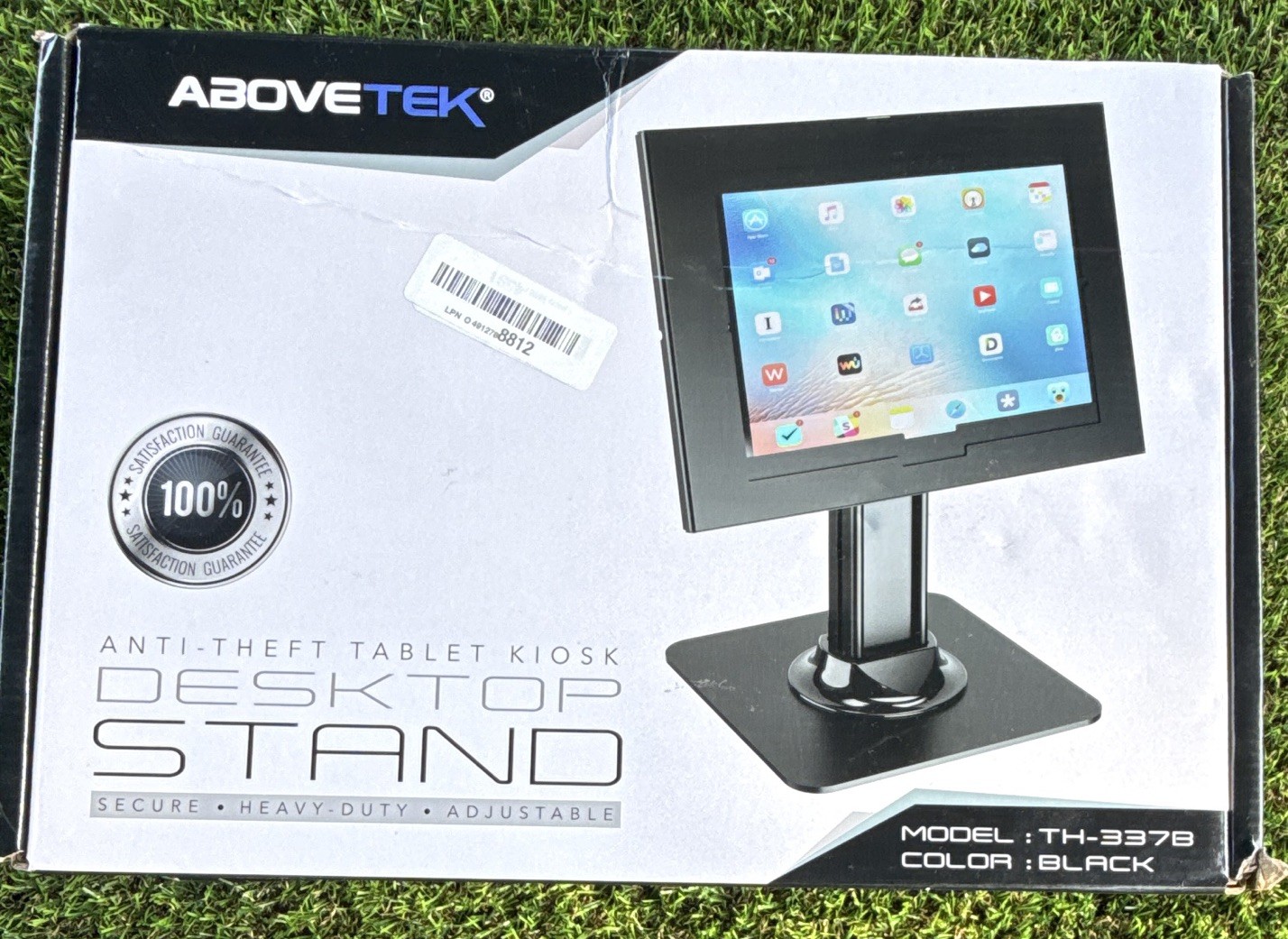 ABOVETEK Anti-Theft Adjustable Tablet Kiosk Desktop Stand TH-337B Black