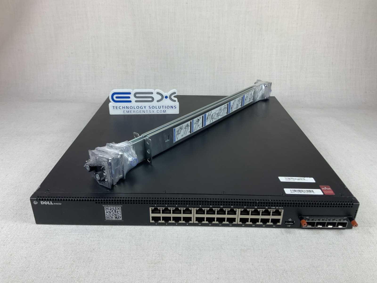 Dell N4032 24 Port 10GBASE-T Networking Switch w/ 4x 10G SFP+, 2x PSU, Rails