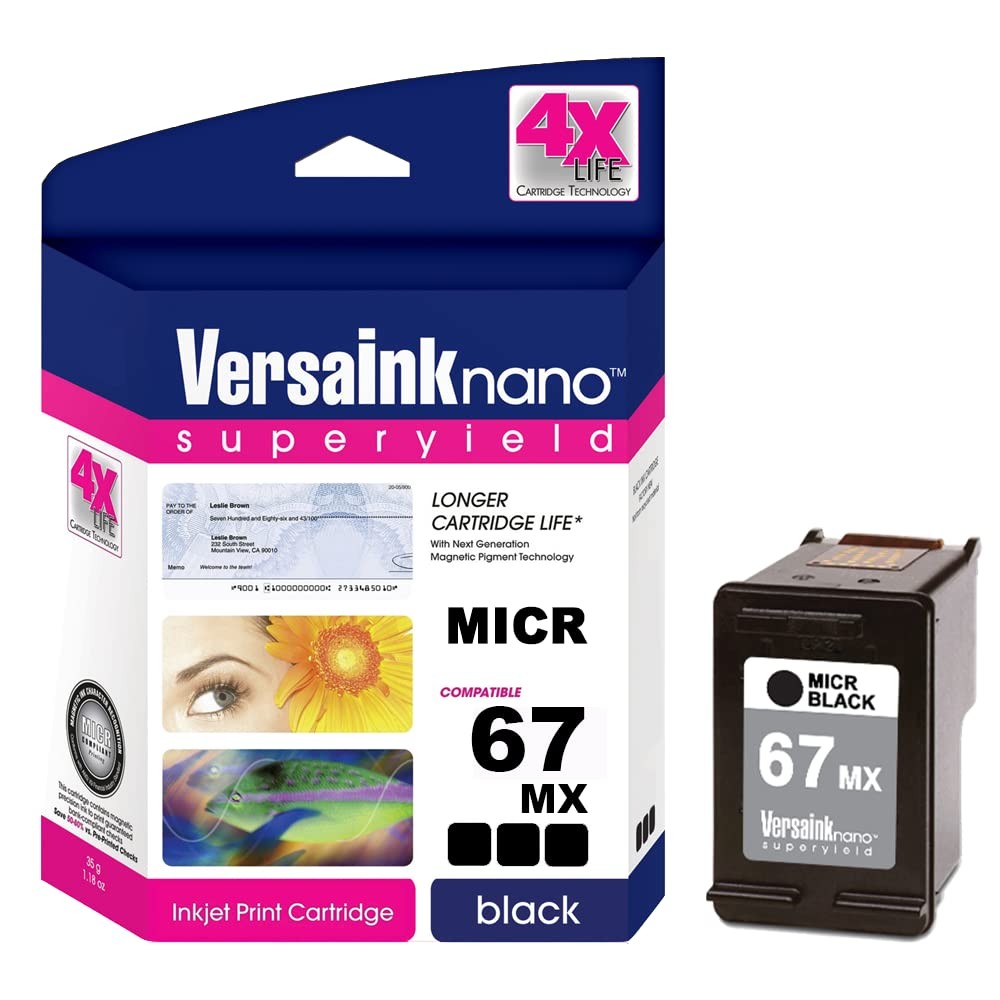 VersaInk-Nano 67 Black Ink Cartridge for Check Printing, Black