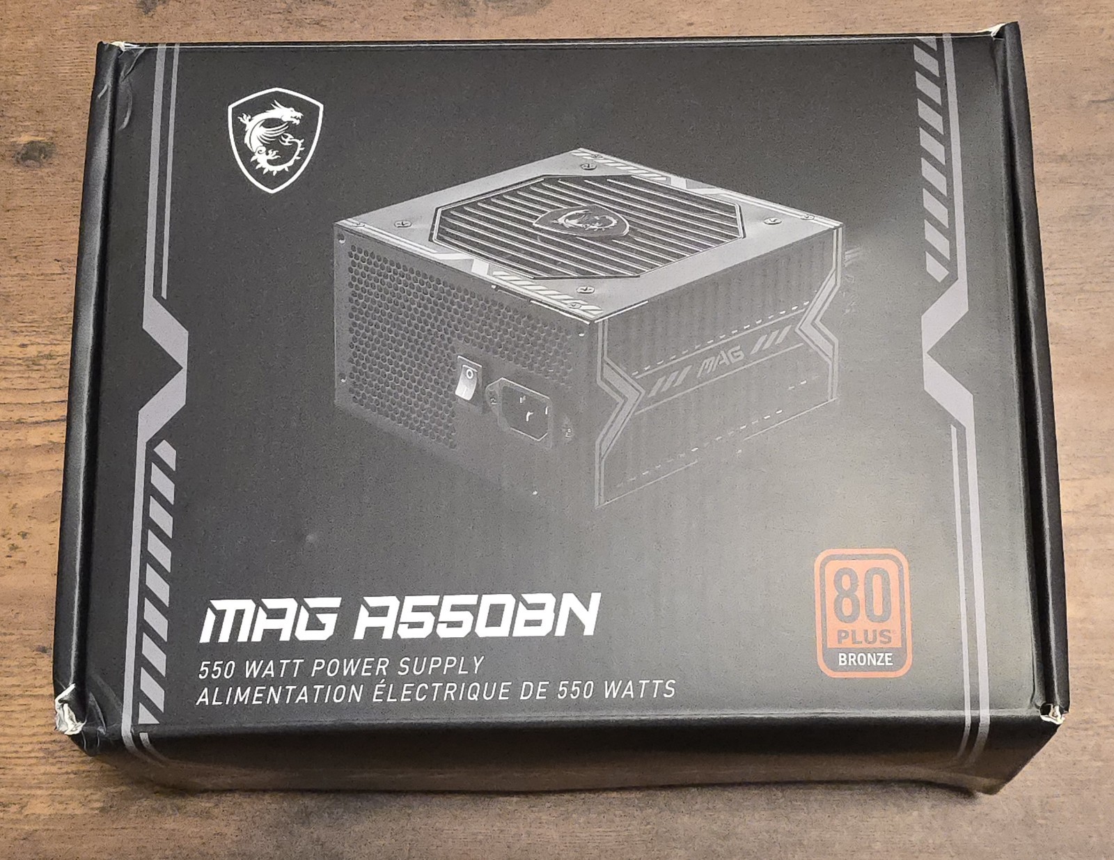 MSI MAG A550BN 550W 80 PLUS Bronze ATX PSU Black 24Pin 4+4 CPU 6+2