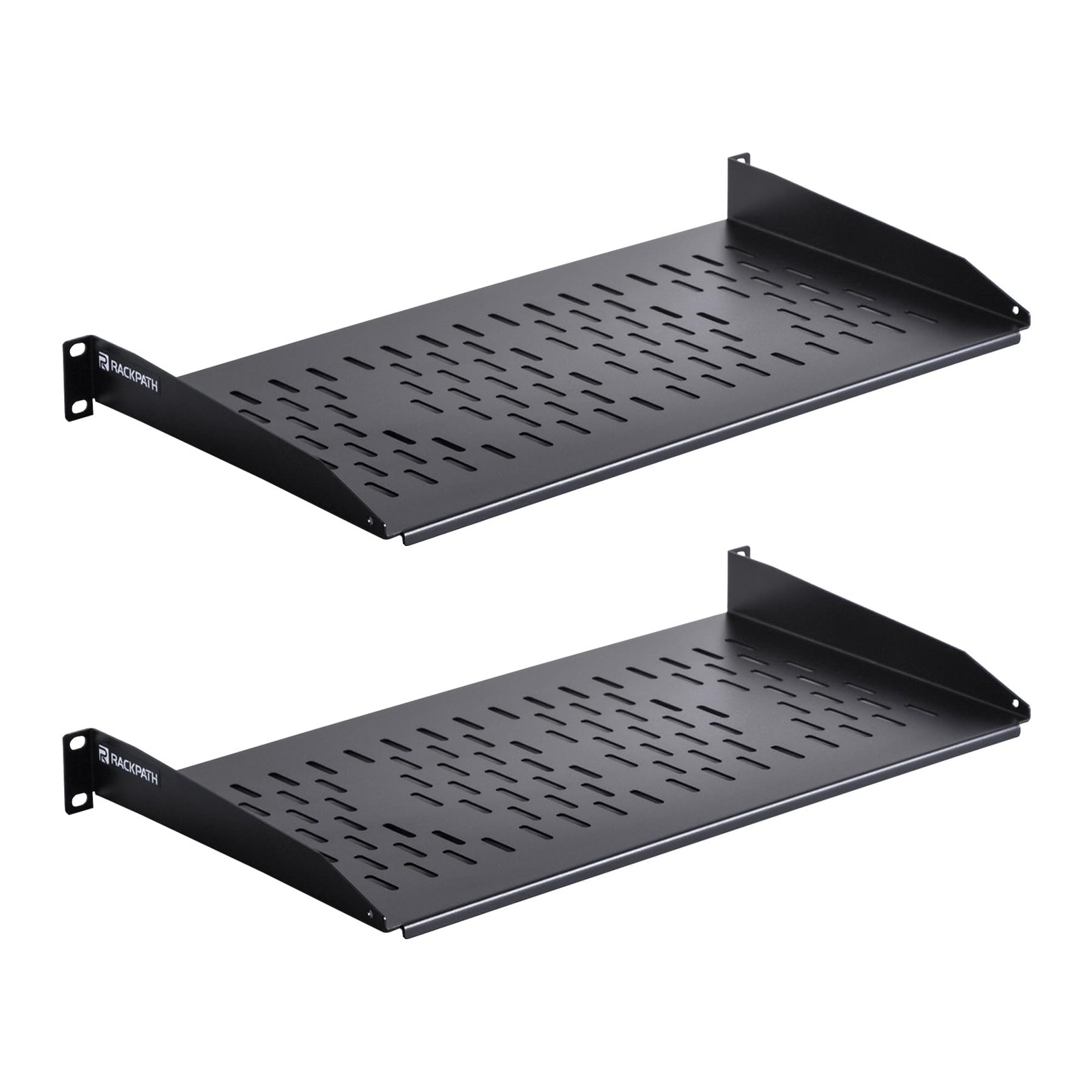 RackPath 1U Cantilever Universal Rack Shelf - 10in Deep – Rackmount Shelf for 19
