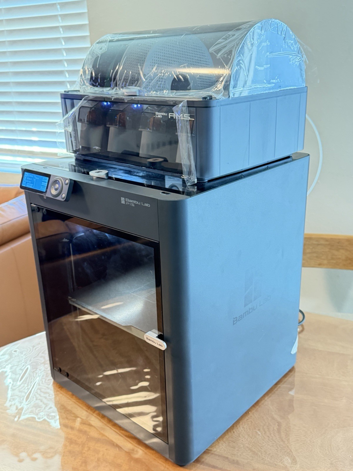 Bambu Lab P1S Combo 3D Printer with AMS Multi-Color - Excellent Condition