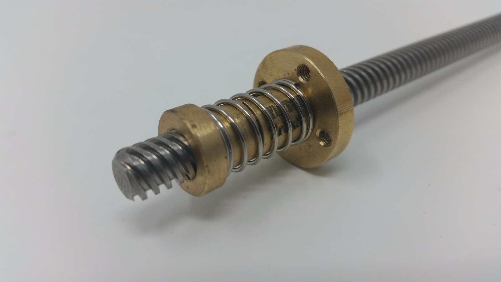 Brass Anti backlash nut - small flange size and hole pattern - T8x8 or T8x2