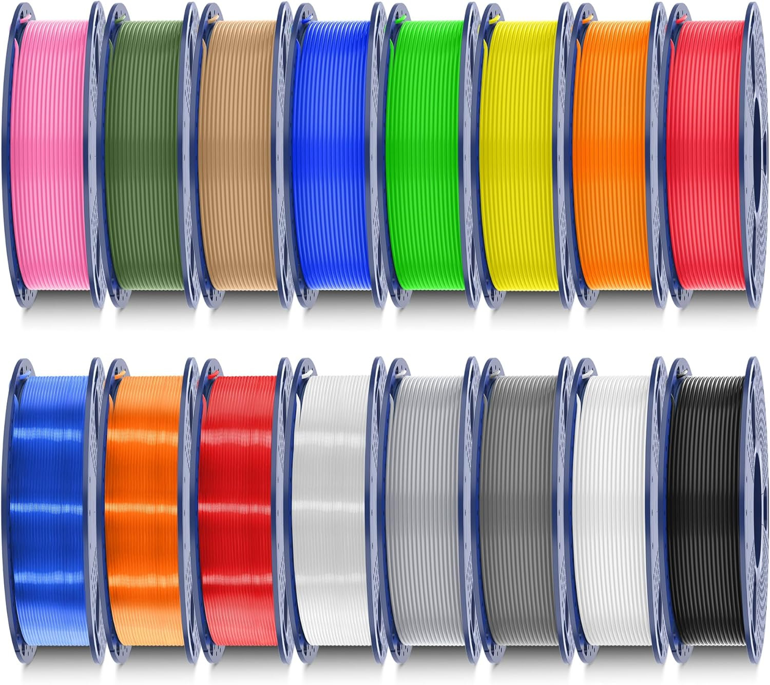 250G PLA Filament 16 Color Bundle Multicolor, 4Kg in Total