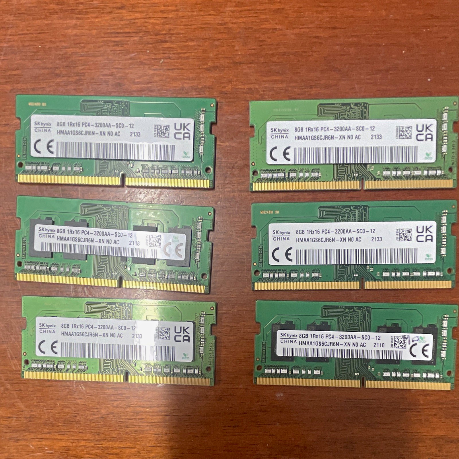 SK hynix 48GB (6x8GB) DDR4 1Rx16 PC4-3200AA SO-DIMM Non-ECC HMAA1GS6CJR6N-XN