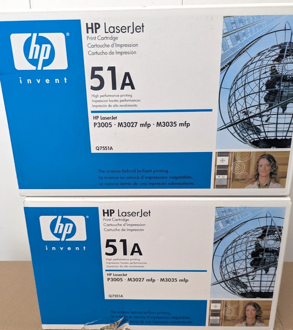 ✨ Lot 2 OEM Genuine HP LaserJet Q7551A 51A Black Toner P3005 M3027 M3035 mfp