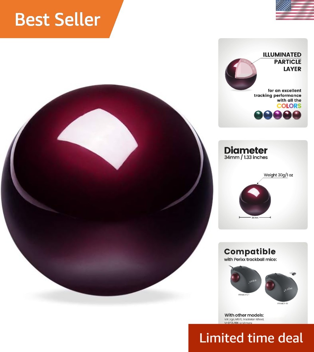 Smooth-Tracking 1.34-Inch Glossy Red Trackball for M570 and Perimice Models