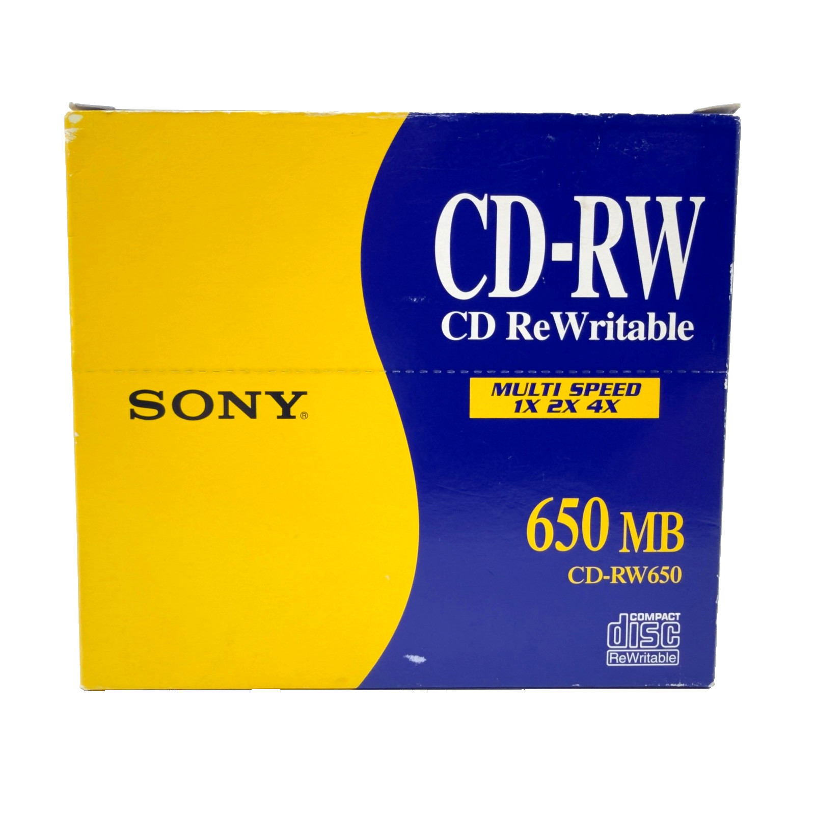 Sony CD-RW650 CD ReWritable Discs Multi Speed 650MB Data Storage Media 5 Pack