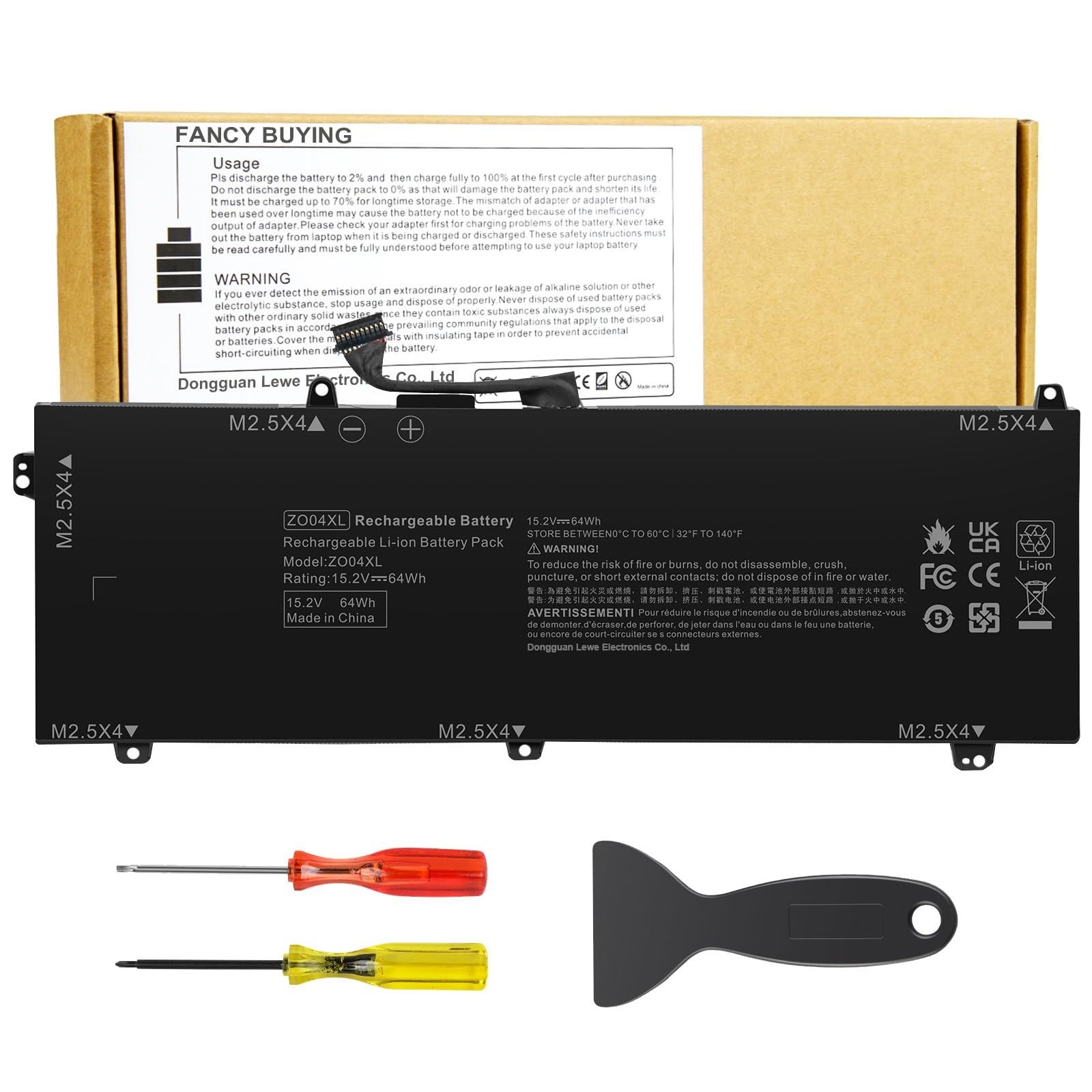 High-Capacity Laptop Battery for HP ZBook Studio G3 G4, Compatible with ZO04, ZO