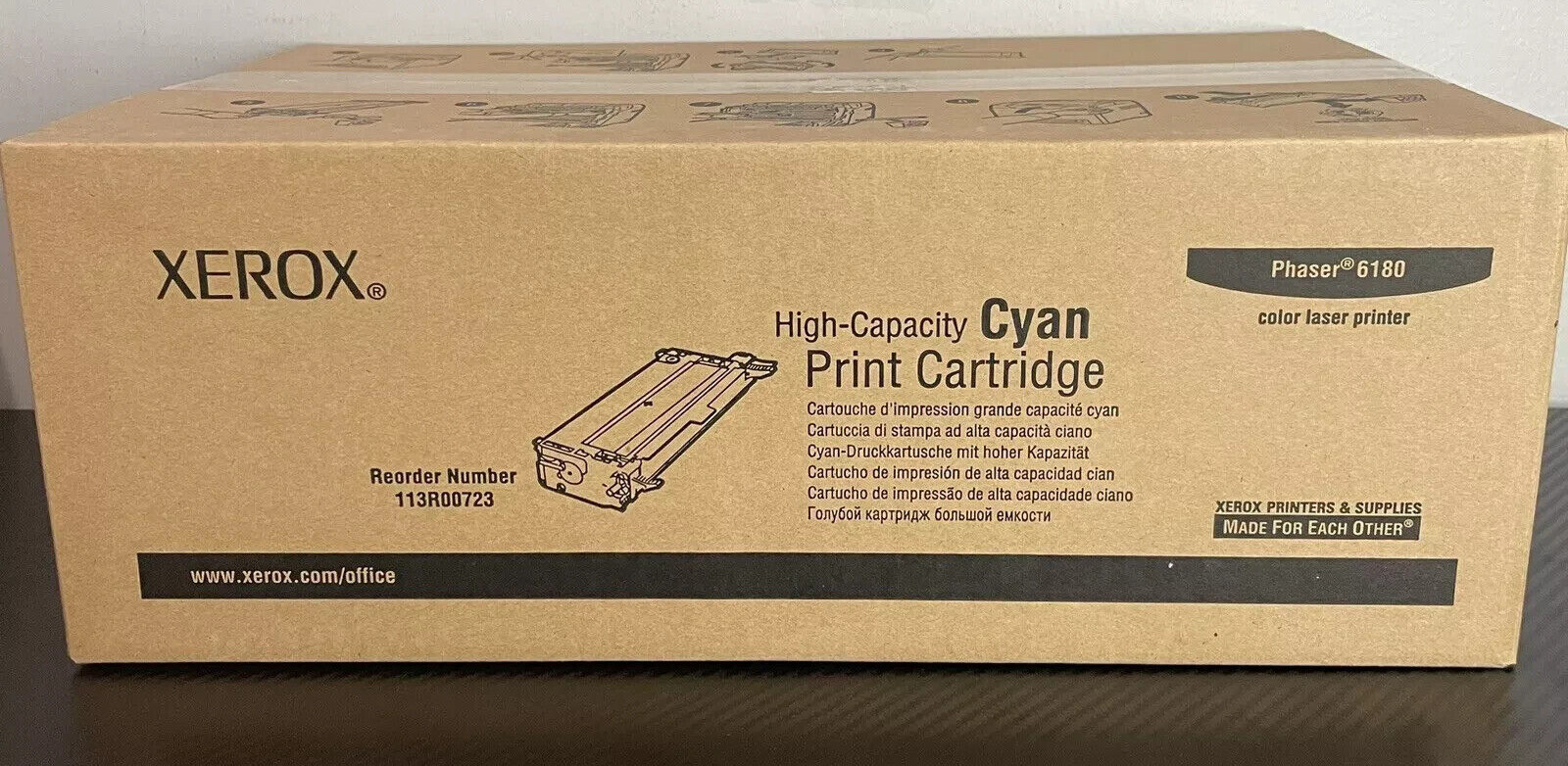 Xerox 113R00723 Cyan High Yield Toner Cartridge for Phaser 6180DN 6180MFP/N